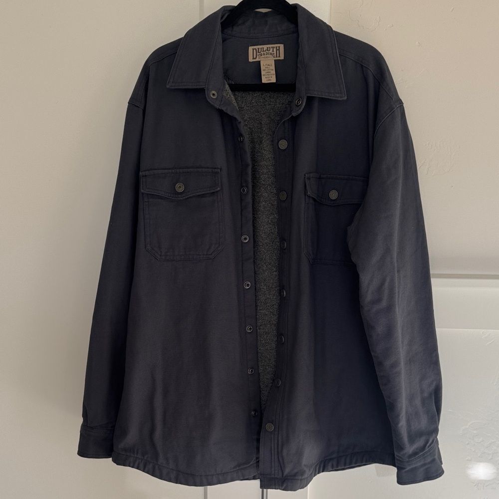 Duluth Trading Co Men's Gray Shirt Jacket Performance Outdoor Work Sz Tall Large